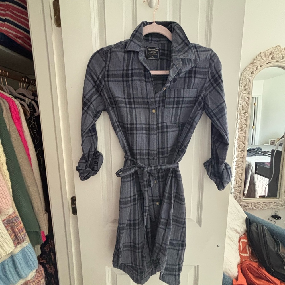 Plaid Button-Up Dress